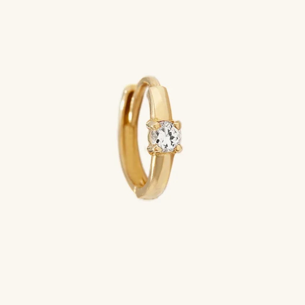 Mejuri single colored mini hoop solid 14k